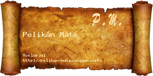 Pelikán Máté névjegykártya